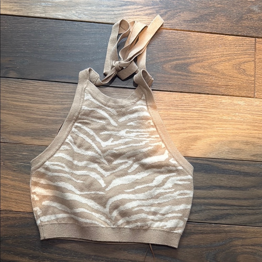 Zebra Print Halter Top